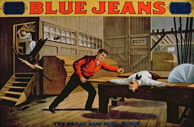 The Great Saw Mill Scene, Poster for Blue Jeans