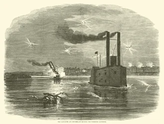 The Lancaster and Switzerland running the Vicksburg Batteries, March 1863