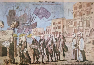 The Repeal, or the Funeral Procession of Miss Ame-Stamp