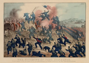 The storming of Fort Donelson, pub. by Currier & Ives, 1862