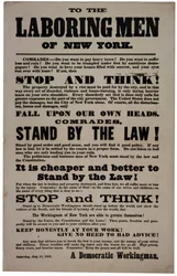To the Laboring Men of New York, 18 July 1863