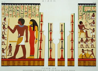 Tomb 24, Sepulchral Chamber No. 2, from Gizeh (Volume II, plate XV) from Ancient Egypt by Samuel Augustus Binion published 1887