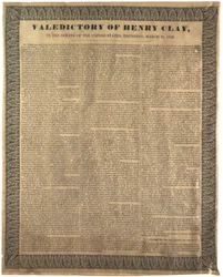 Valedictory of Henry Clay, in the Senate of the United States, 31th March 1842