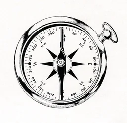 Vintage Illustration of a Compass