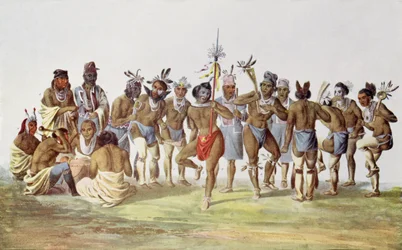 War Dance of the Sauks and Foxes, illustration from 