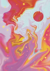 Vibrant Fluid Planet Glow
