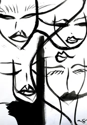 Abstract Ink Faces