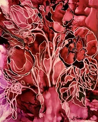Crimson Floral Flow