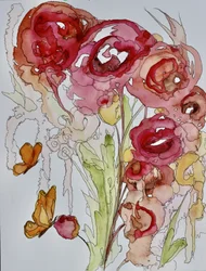 Watercolor Bloom Butterflies