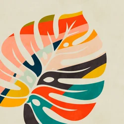 Monstera Leaf Colorful