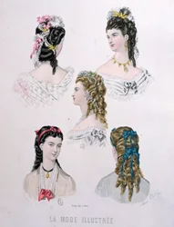 Hairstyles with ribbons, illustration from 