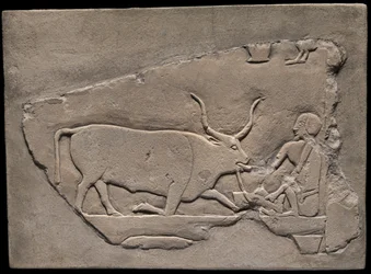 Wall Fragment from a Tomb Depicting a Herdsman