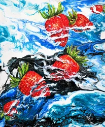 Vibrant Fluid Strawberries