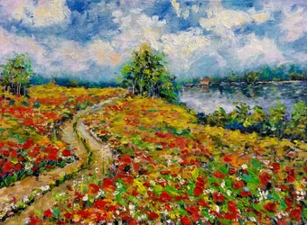 Vibrant Poppy Path