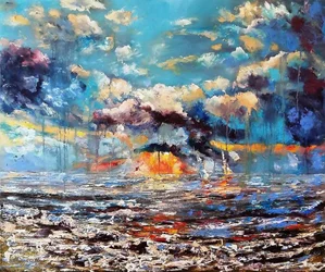 Vibrant Sunset Seascape