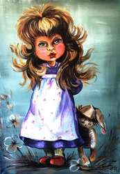 Whimsical Girl And Doll