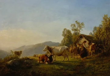Dairymaids with cows