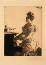 At the Piano (Miss Anna Burnett)