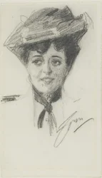 Head of a Young Woman Wearing a Hat