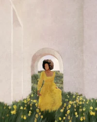 Serene Yellow Archway Walk