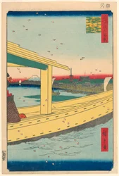 Distant View of Kinryuzan Temple from Azuma Bridge (Azuma-bashi, Kinryuzan embo) No.39 From the Series One Hundred Famous Views of Edo