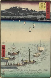 Sailing Boats at Yabase Ferry Gate on Kusatsu Beach