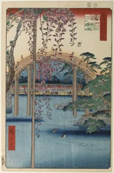 Inside Kameido Tenjin Shrine, 1856