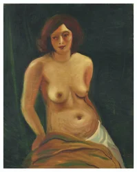 Bust of Seated Woman with Bare Breasts