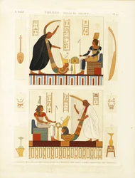 Paintings of Two Harpers in the Tomb of Pharaoh Ramesses III in the Valley of the Kings