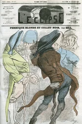 Cartoon „Blonde wig and black collar“. Cover in „L