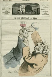 Cartoon by Charles de Remusat (1797-1875), French philosopher and politician. Cover in 