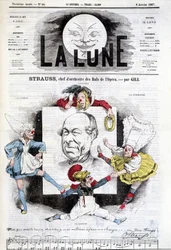 Cartoon by Johann Strauss Jr. (1825-1899) in “The Moon”, January 6