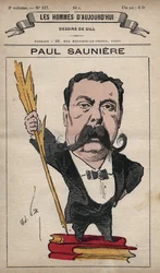 Cartoon of Paul Sauniere (1827-1894) from 