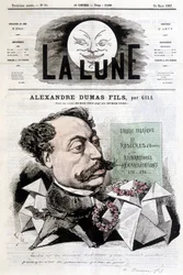 Comic drawing on Alexandre Dumas Fils by Gill. Cover 