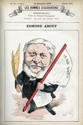Portrait of Edmond About (1828-1885), French Novelist, Playwright and Art Critic. Cartoon by Gill, Paris.