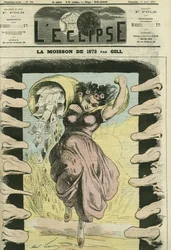 The harvest of 1872, in reference to the 5 billion francs that France had to pay to Prussia. Cover in L