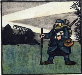First World War 1914-1918: Hairy. Portrait of a French Army Soldier
