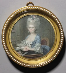 Portrait of a Woman in a Blue Dress
