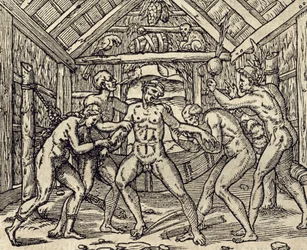 Care of patient in Caribbean islands, engraving