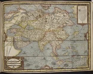 Map of Asia, La Cosmographie Universelle d