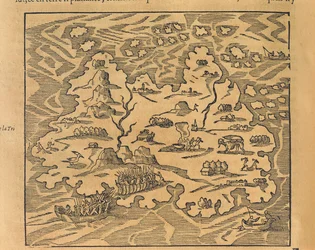Map of Trinity Island in the Antilles from Universal Cosmography