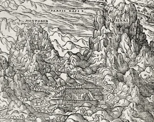 Mountainous Region of Sinai, engraving