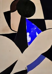 Black Blue Abstract Shapes