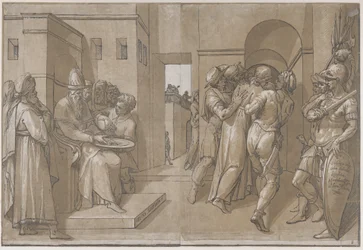 Christ is Being Led Away, Soldiers Stand at the Right Side of Sheet, 1585