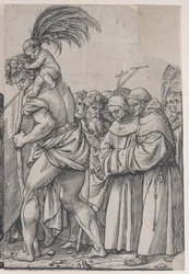 Saint Christopher carrying the Christ Child, from The Triumph of Christ
