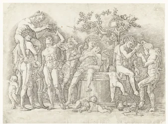 Bacchanal with Satyrs and Bacchantes at Wine Press