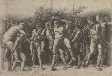 Bacchanal with Silenus, a frieze composition with ten figures around Silenus who is