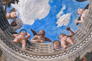 Balustrade with a Court Lady, Her Black Servant, and Some Putti, c.1465-74
