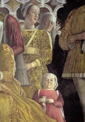 Dwarf and other courtiers from the group portrait of the family and court of Marchese Ludovico Gonzaga III: (detail)