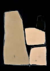 Beige Black Abstract Shapes